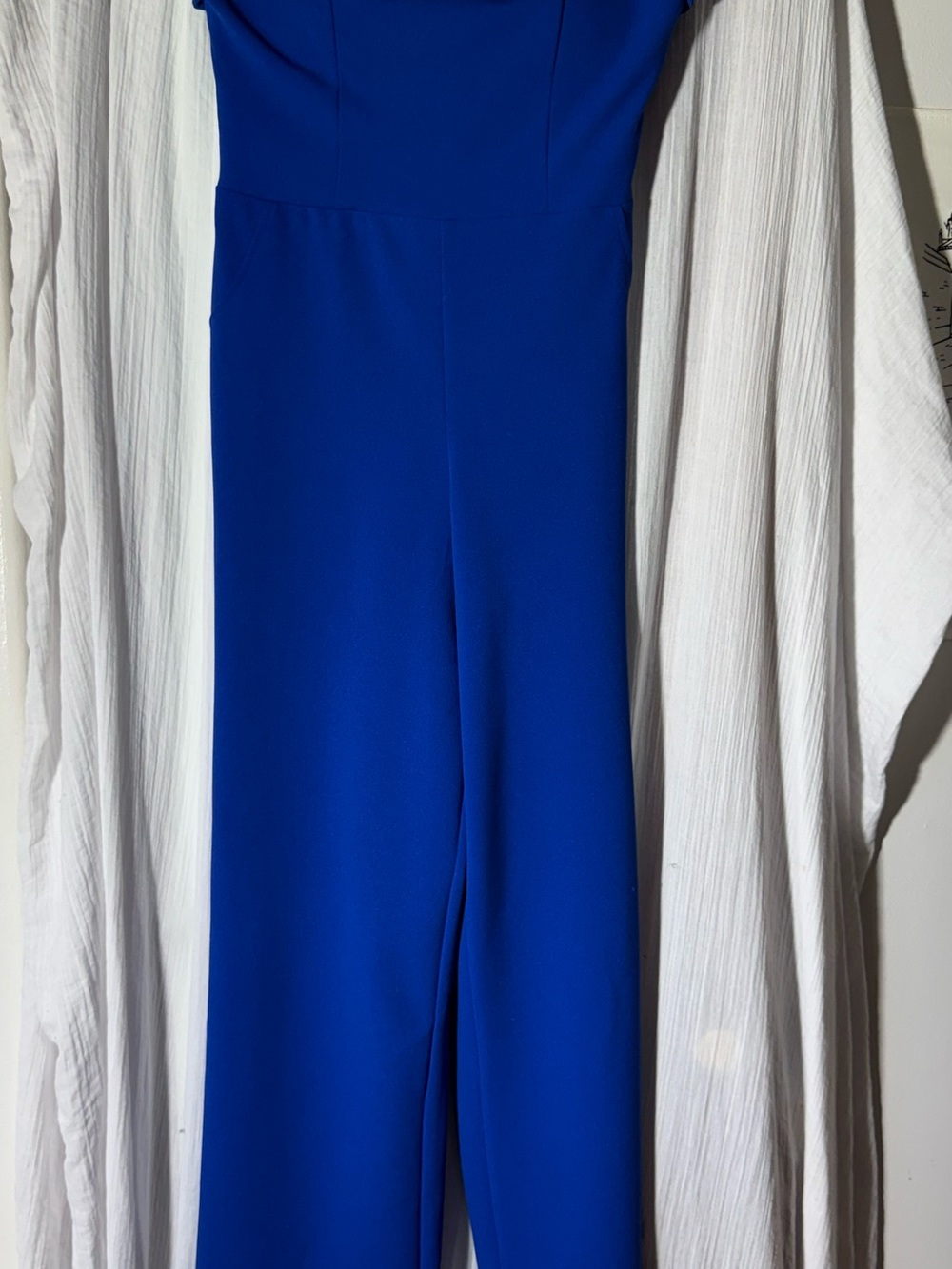 Elegant Cobalt Blue Strapless Jumpsuit